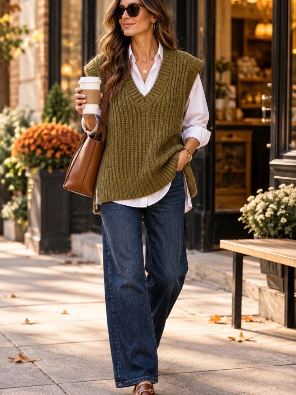 Banana Republic Heritage Sweater Vest S Olive Mohair Wool Blend Chunky Knit